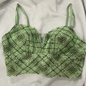 Green laced bralette -- PINK -- szS